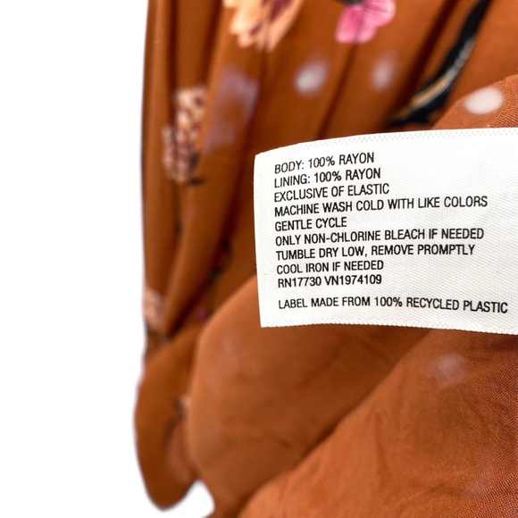 Universal Thread Burnt Orange Floral Ruffle Prairie Maxi Dress - Picture 11 of 11